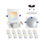 Adetu 12 Pack 6 Inch Square Recessed Lighting, 5CCT Ultra Thin Led.... Fixed Price $156.28.