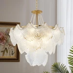 24" Crystal Chandelier Modern Shell-shaped Glass Lamp 8-LIGHTS Ceiling Fixtures. Fixed Price $217.34.