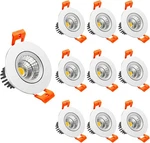 Lightingwill 2INCH Dimmable Downlight, 3W Cob 10 Pack, Warm White. Fixed Price $87.53.
