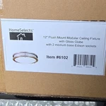 Homeselects 6102 Flush Mount Ceiling Fixture 12" Glass Globe Edison Sockets. Fixed Price $29.91.