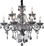 Elegant Smoke Gray Crystal Chandelier 9-LIGHT Candle Style Ceiling Lamp. Fixed Price $333.99.