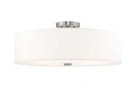Livex Lighting 52142 Meridian 22"W Semi-flush Drum Nickel. Fixed Price $305.96.