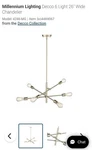Millennium Lighting 4246 Decco 26"W Chandelier - Gold. Fixed Price $60.00.
