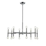 New 16-LIGHT Chrome Island Chandelier By Monteaux Lighting. Fixed Price $38.00.