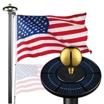 Apluschoice 20 Ft Sectional Flag Pole Kit With Led Solar Light Outdoor Black. Fixed Price $129.90.