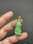 Natural Jade Mini Guanyin Pendant With Real Golden. Fixed Price $369.00.