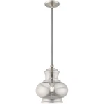 Livex Lighting 41243-91 Art Glass Mini Pendant Brushed Nickel. Fixed Price $89.99.