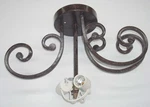 Trans Globe LD-2944BRT Ceiling Light Fixture Antique Brass Finish W Amber Glass. Fixed Price $65.00.