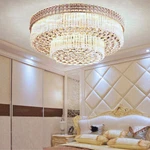 23.6" Luxury Crystal Chandelier Flush Mount Lighting Ceiling Fixtures W/remote. Fixed Price $185.48.