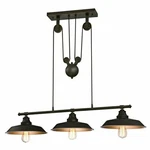 Westinghouse 6332500 Iron Hill Three-light Pulley Pendant, Oil Rubbed Finish. Fixed Price $200.88.