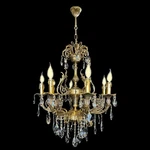 Handcrafted Italian Brass Crystal Candelabra Chandelier 27". Fixed Price $1850.00.