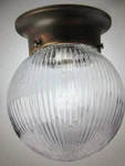 Progress Lighting 6 In. 1-LIGHT Antique Bronze Flush Mount W Clear Ribbed Glass. Fixed Price $18.95.