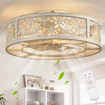 18" Caged Ceiling With Light, Small Flush Mount Fandelier Fans. Fixed Price $144.99.