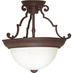Nuvo 2 Light 13" Semi-flush Dome Frosted Melon Glass, Old Bronze SF76-436. Fixed Price $49.98.
