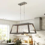 Chandelier Progress Lighting Forrester 5-LIGHT Teak Wood Transitional P400220147. Fixed Price $180.00.