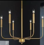 Uolfin Modern Dark Gold 22.5 6-LIGHT Farmhouse Antique Candlestick Chandelier. Fixed Price $56.95.