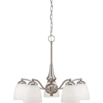 Nuvo Patton Light Chandelier, Frosted Glass, Brushed Nickel 60-5043. Fixed Price $246.99.