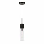Meyer+cross Lance 1-LIGHT Blackened Steel Pendant With Seeded Glass Shade PD0582. Fixed Price $29.95.