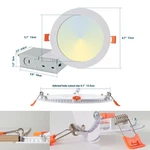 12 Pack 6 Inch Recessed Ceiling 5CCT Led Dimmable Panel Light With Junction Box. Fixed Price $53.99.