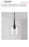 Homeplace Lighting Carter Clear Seeded Pendant Matte Black Finish. 3 Available. Fixed Price $39.99.