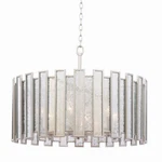 Kalco 505054 Palisade 6 Light 27"W Wrought Iron Drum Chandelier - Silver. Fixed Price $1683.00.
