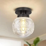 Semi Flush Mount Ceiling Light Fixtures Vintage Globe Clear Glass. Fixed Price $40.89.
