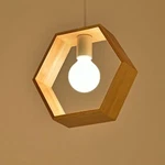 Hcsm Creative Wood Pendant Light Includes 9W Bulb Ceiling Hanging Lamp, Hexagon. Fixed Price $5.18.
