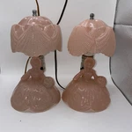 Boudoir Dresser Lamp Pink Vintage Art Deco Smith Glass Southern Belle. Fixed Price $100.00.