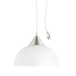 Globe Electric 64413 1-LIGHT Plug-in Pendant, Brushed Steel, Frosted White Sh.... Fixed Price $31.20.