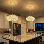 Dimmable 8" Modern Crystal Chandelier Pendant Light For Living & Bedroom. Fixed Price $131.99.
