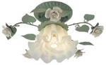 Brrskbk French Glass Flower Ceiling Light Fixture Green Hallway Semi Flush Mo.... Fixed Price $145.74.