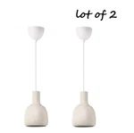 Lot Of 2 Ikea Vaxjo Pendant Hanging Ceiling Lamp Sculpted Beige. Fixed Price $36.73.