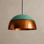 Handmade Copper Pendant Light: Oxidized Kitchen Lighting. Fixed Price $130.00.