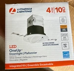 Lithonia Lighting Led Oneup 4 Inch Recessed Integrated Kit Downlight. Fixed Price $21.99.
