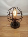 Armillary Globe Table Lamp Luminaire Black Metal Edison 2 Bulbs Included. Fixed Price $49.95.