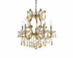 Golden Teak Crystal Chandelier Maria Theresa Lighting Ceiling Fixture 20". Fixed Price $1196.26.