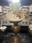 Vintage John Scott Brass Kerosene Oil Lamp Feat. Solid Base Gwtw. Fixed Price $169.99.
