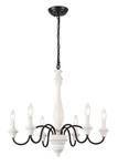 Adsensty 6-LIGHT Black Distressed White Classic Chandelier For Dining Room. Fixed Price $35.00.