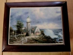Thomas Kinkade Wood Music Box 1998 Light The Storm, Plays Unchained Melody. Fixed Price $48.00.