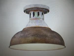 Golden Lighting Kinsley 9.63 In. 1-LIGHT Aged Steel Semi-flush Mount. Fixed Price $85.45.