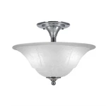 Toltec Semi-flush Mount, Bulbs, Chrome, 16" White Marble Glass 121-CH-53615. Fixed Price $220.00.