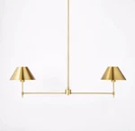 Threshold Studio Mcgee - Metal Two Arm Shaded Chandelier Ceiling Light Brass. Fixed Price $65.00.