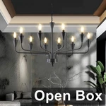Pomoon P43-10B1 36'' Black Metal, Farmhouse Industrial Candle Chandelier. Fixed Price $75.69.