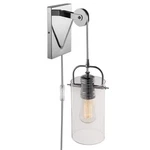 Globe Electric Allen 1-LIGHT Chrome Wall Sconce 4.64 In. Clear Glass Shade. Fixed Price $26.99.