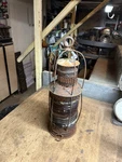 Antique Rare Nautical Ship Boat Marine Caged Oil Lamp Lantern Red Globe Parts. Fixed Price $99.99.