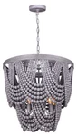 Nicole 5-LIGHT Chandelier, Grey Wood Beads, 18.5" X 23". Fixed Price $47.52.