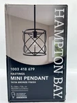 Hampton Bay Lighting 1-LIGHT Ceiling Mounted Pendant Satin Bronze. Fixed Price $34.99.