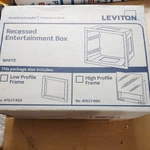Leviton 47617-REB Recessed Entertainment Box Includes Low Profile Frame White. Fixed Price $15.95.