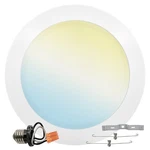 Luxrite 8 Inch Led Disk Lights 5CCT 2700K-5000K 2000LM Dimmable J-box Or 6" Can. Fixed Price $33.95.