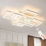 Modern Led Ceiling Light, 8 Rings Square Dimmable Remote Chandelier Shine Luest. Fixed Price $149.99.